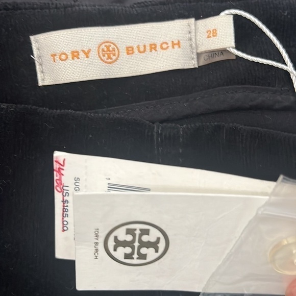 TORY Burch Billet Corduroy Velvet Legging Black 28 - Picture 6 of 6